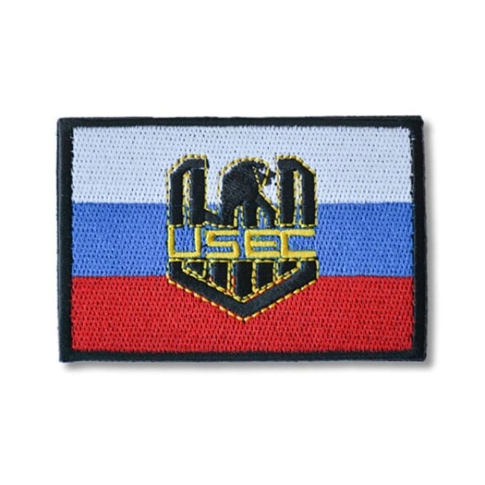Naszywka Escape from Tarkov z flagą Rosji i symbolem USEC