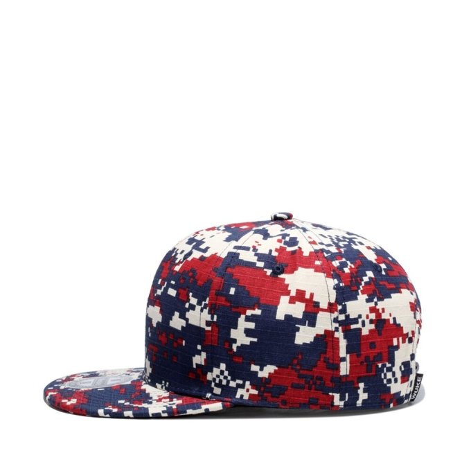 Oryginalny snapback moro cyfrowe czerwono-niebieski - obrazek 3