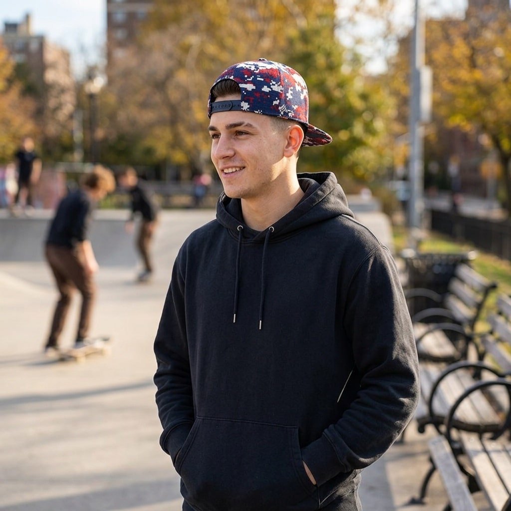 Camo Snapback Original – Digital Red & Blue