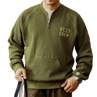 Wojskowy dzianinowy sweter oliwkowy
