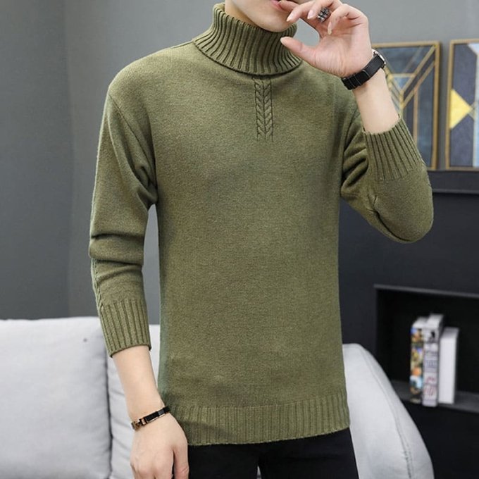 Wojskowy sweter golf Kompa - obrazek 2