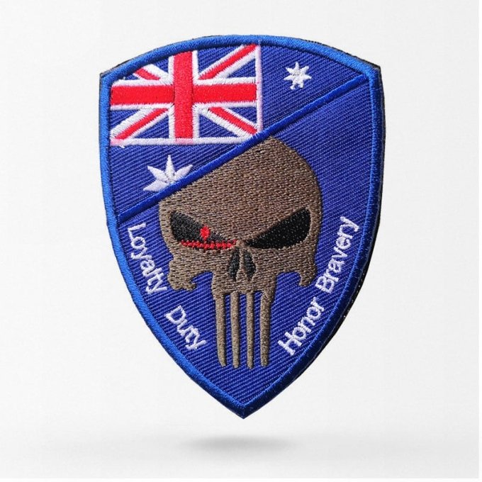 Naszywka z czaszką i flagą Australii