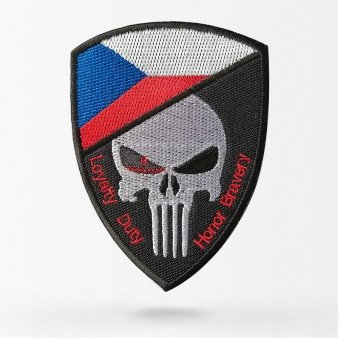 Naszywka czaszka z flagą Czech