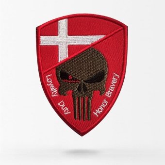 Naszywka z czaszką i flagą Danii