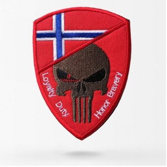 Naszywka z czaszką i flagą Norwegii