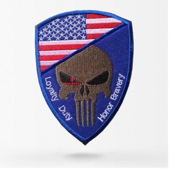 Naszywka z flagą USA i czaszką