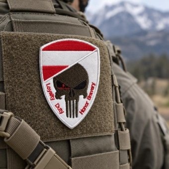 Austria skull flag patch
