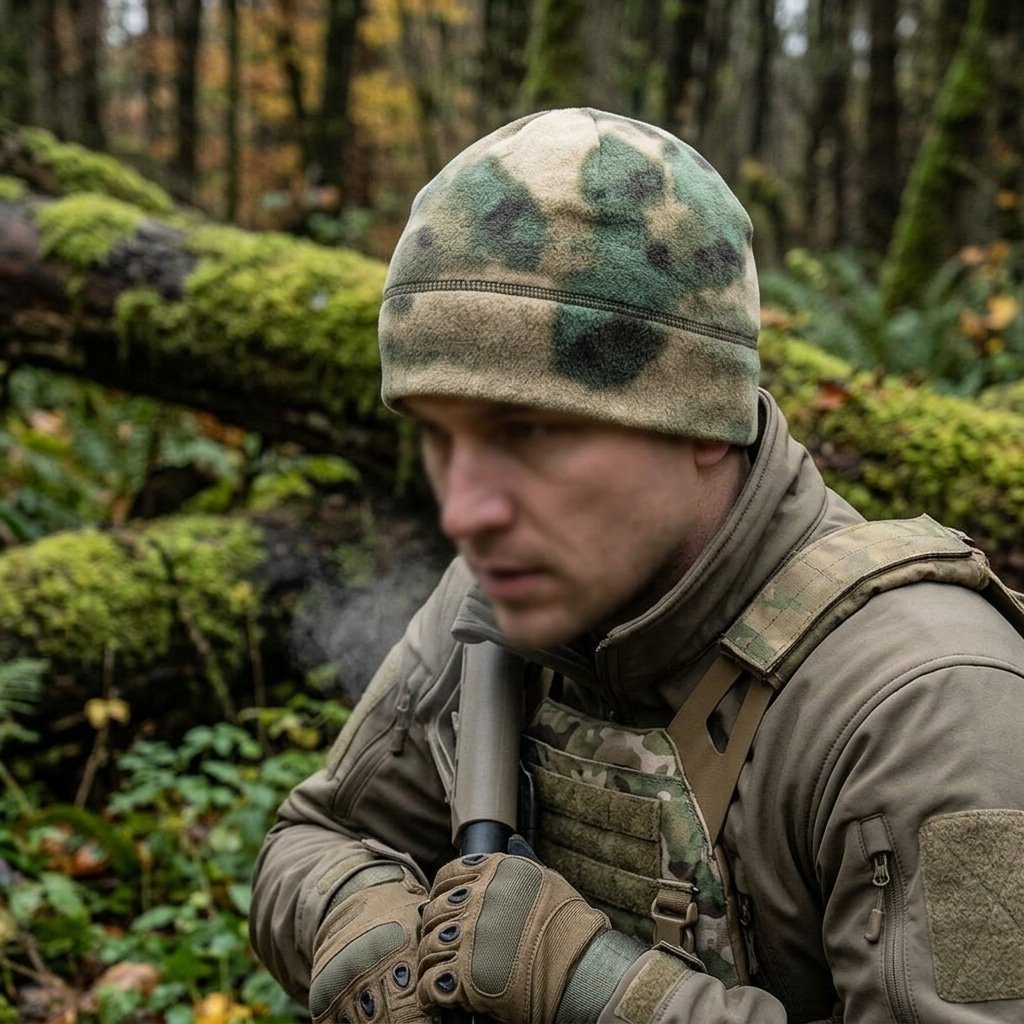 Camo fleece beanie A-Tacs FG