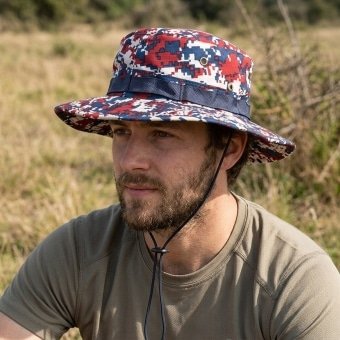 Digital red camo boonie hat “Scout R5”