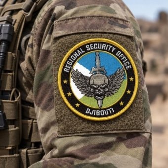 Djibouti patch with skull