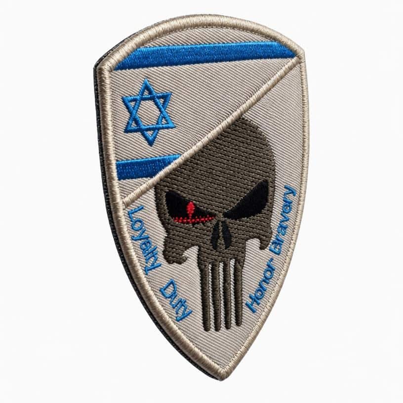 Israel skull flag patch