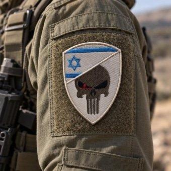 Israel skull flag patch