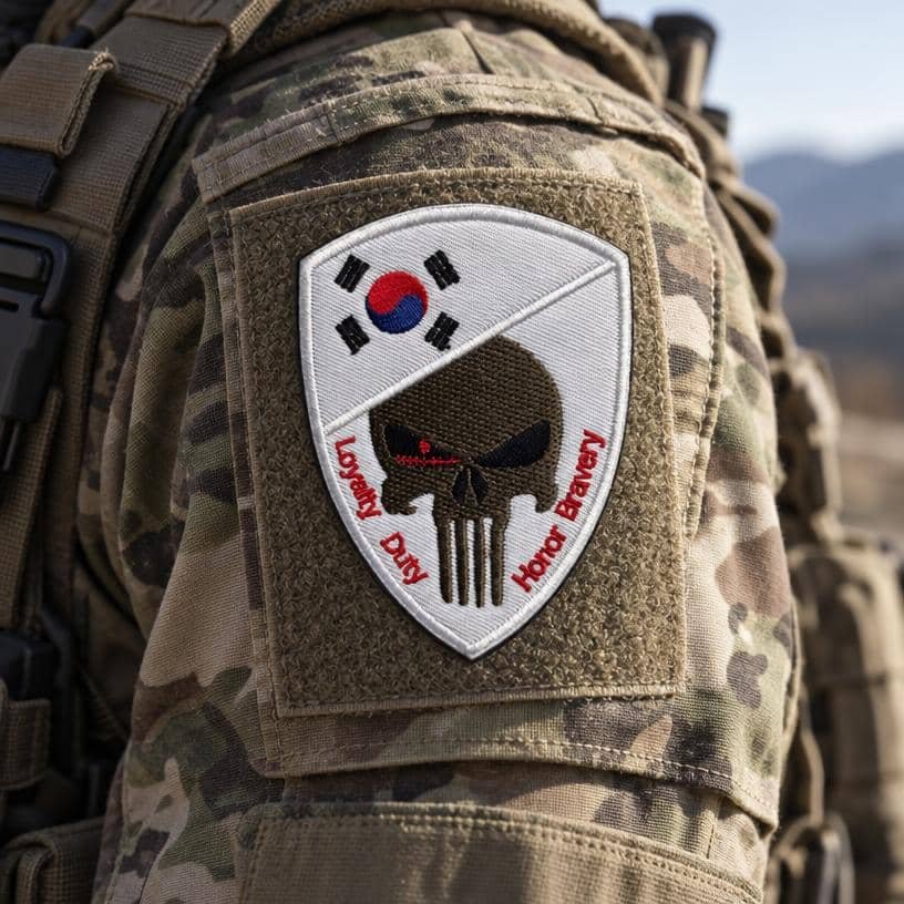 Korea skull flag patch