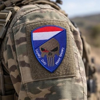 Netherlands flag skull patch