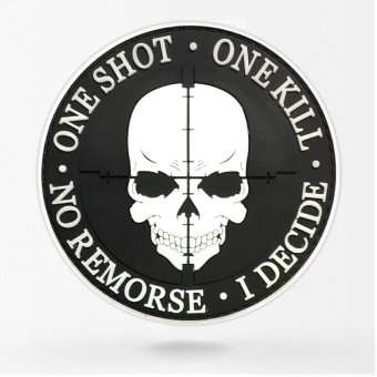 One shot one kill patch with skull White