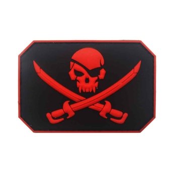Pirate skull patch PVC Red