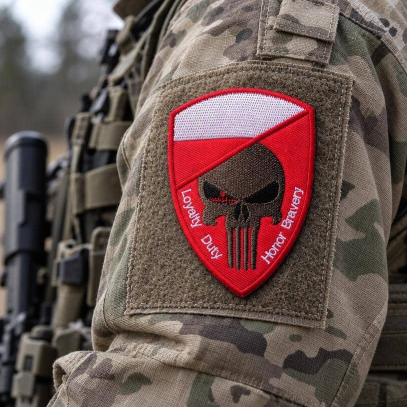 Poland flag skull patch