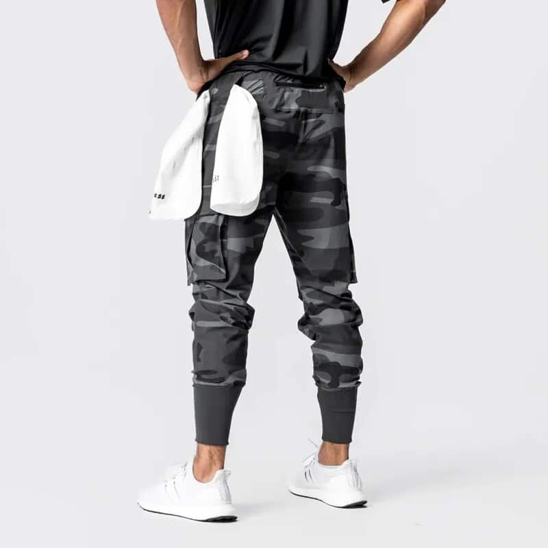 Czarno-szare joggery moro Sportline - obrazek 2