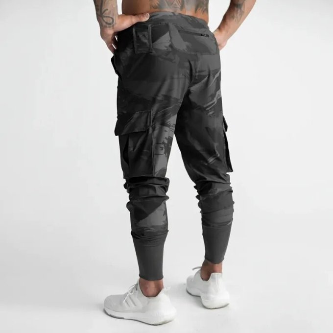 Czarne spodnie dresowe moro Sportline - obrazek 6