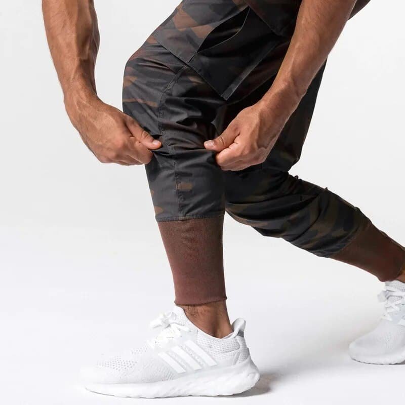 Brązowe joggery moro Sportline - obrazek 2