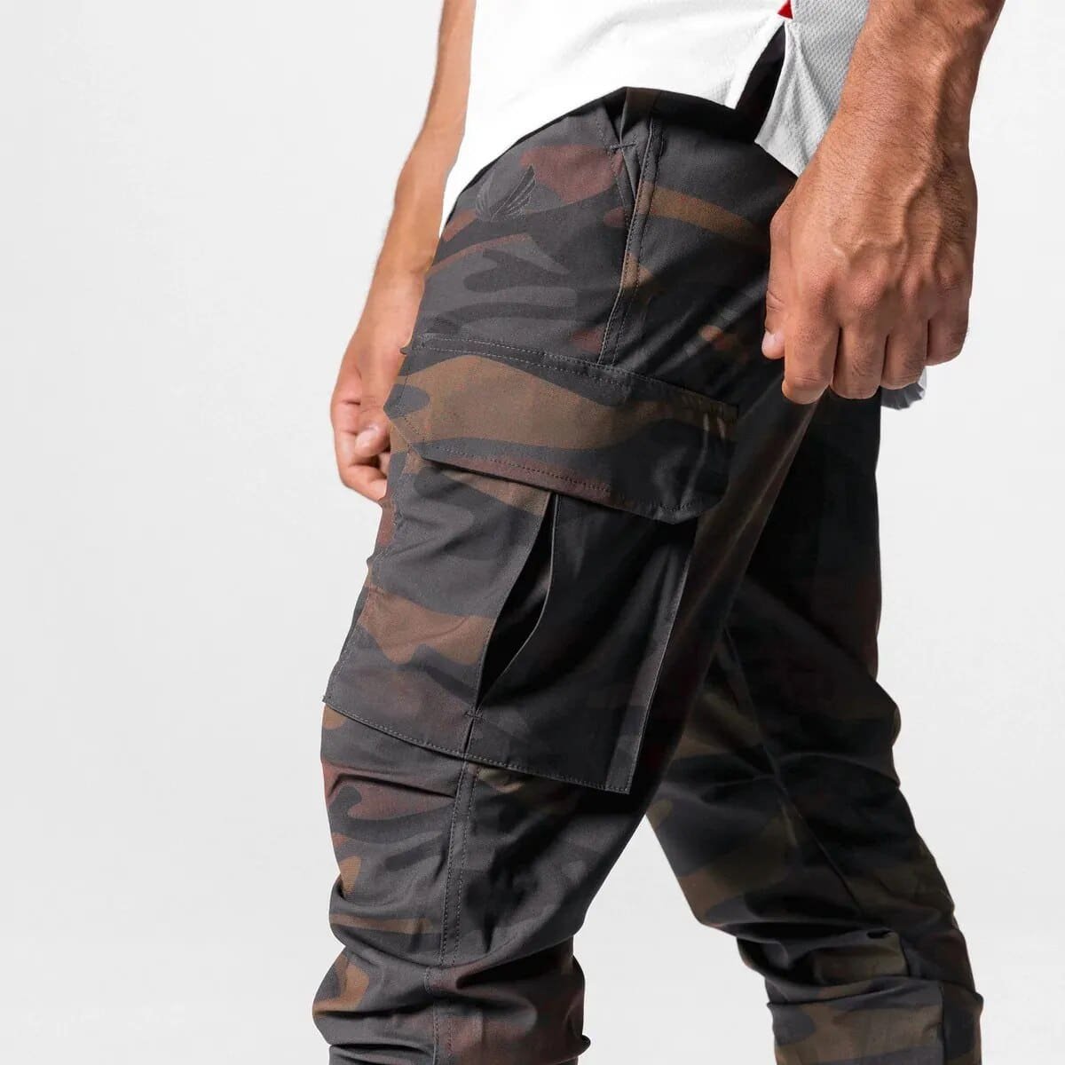 Brązowe joggery moro Sportline - obrazek 3