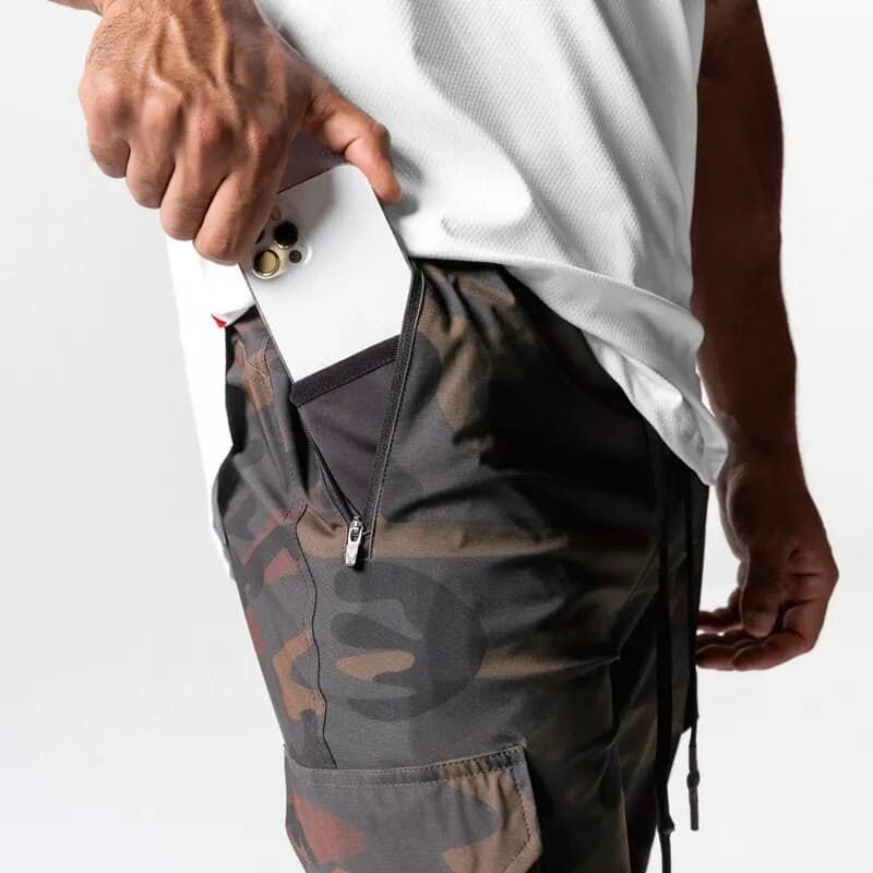 Brązowe joggery moro Sportline - obrazek 4