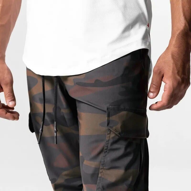 Brązowe joggery moro Sportline - obrazek 5