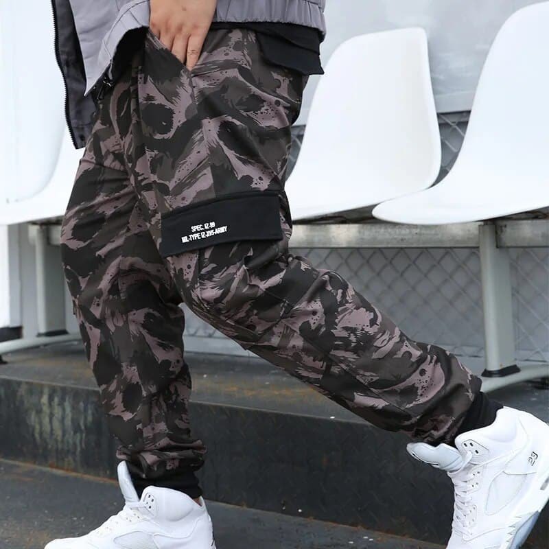 Spodnie cargo moro streetwear - obrazek 2
