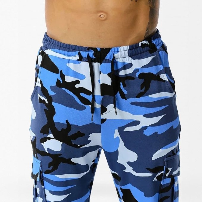 Niebieskie joggery moro „Street” - obrazek 3