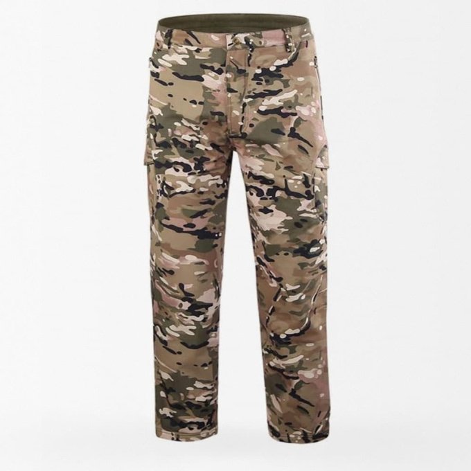 Taktyczne wodoodporne spodnie softshell Multicam