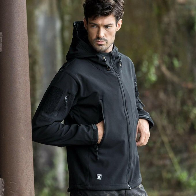 Czarna taktyczna kurtka softshell Veter - obrazek 2