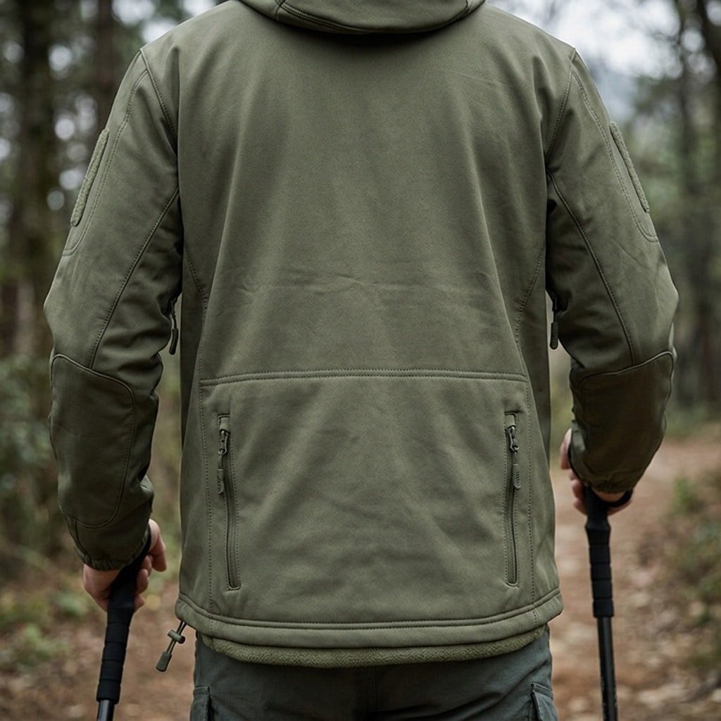 Olive green softshell jacket “Veter”