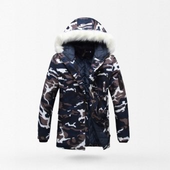 Parka moro z futrzanym obszyciem kaptura