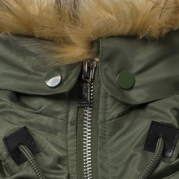 Parka wojskowa z futrzanym kapturem - obrazek 5