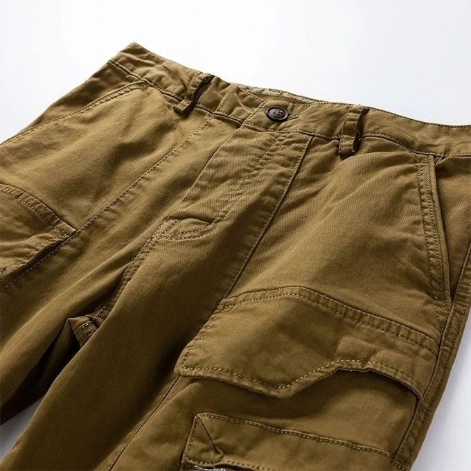 Bojówki slim fit w stylu wojskowym - obrazek 2