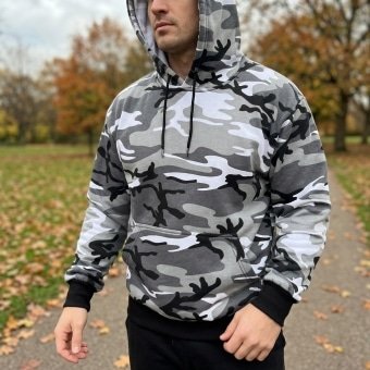 Black and white camo hoodie