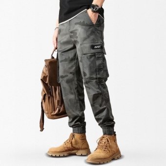 Spodnie bojówki slim fit moro