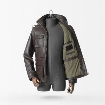 leather m65 field jacket Brown