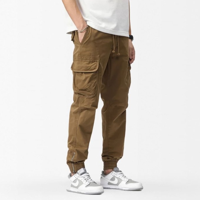 Wojskowe spodnie bojówki slim fit - obrazek 2