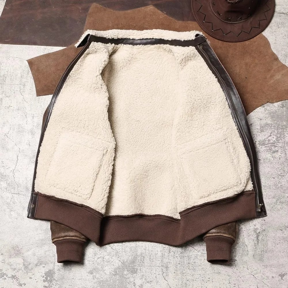 Brązowa skórzana kurtka lotnicza A-2 - obrazek 10