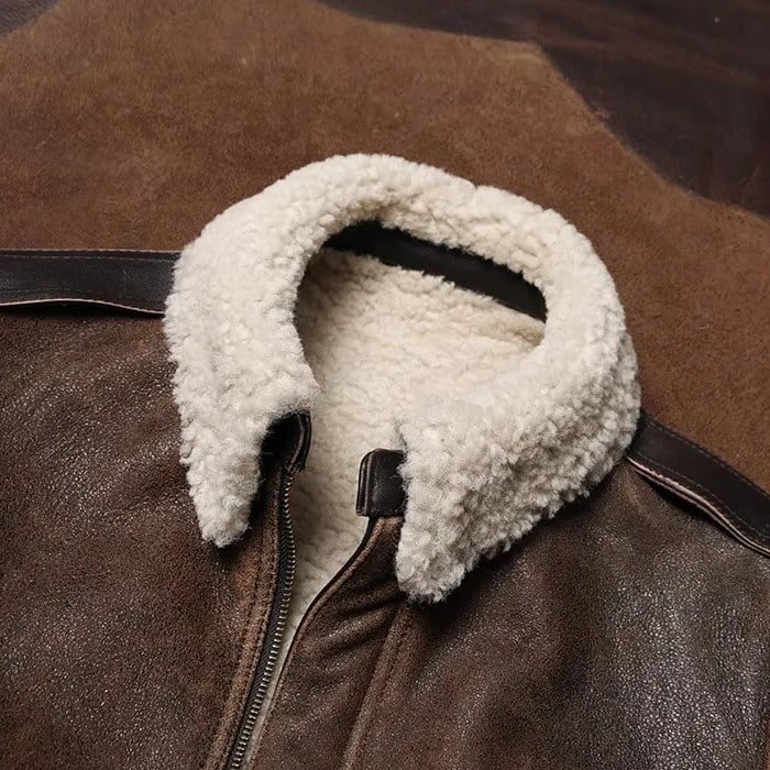 Brązowa skórzana kurtka lotnicza A-2 - obrazek 12