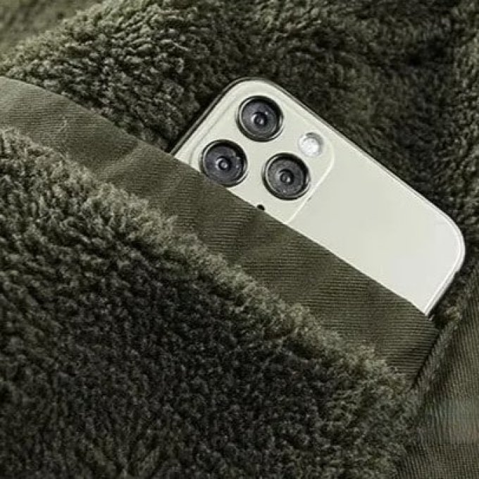Męska kurtka bomber z polaru - obrazek 4