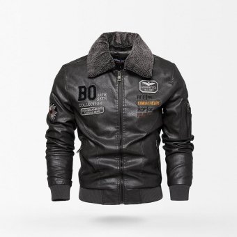 Męska skórzana kurtka bomber slim fit