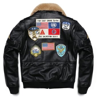 Top Gun G-1 Leather Flight Jacket Black