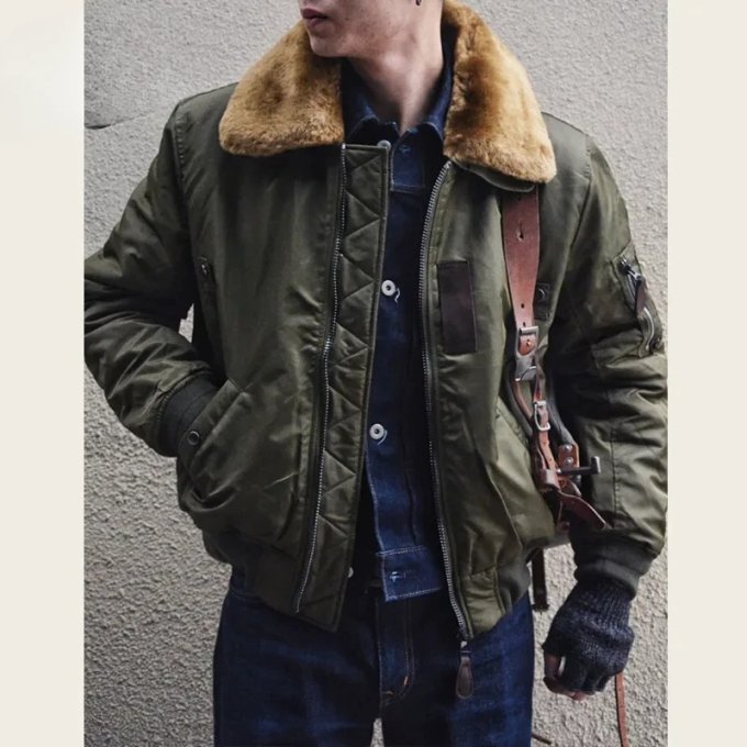 Męska kurtka bomber B-15 Vintage - obrazek 3