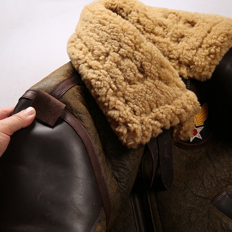 Kurtka lotnicza B-3 ze skóry owczej - obrazek 11