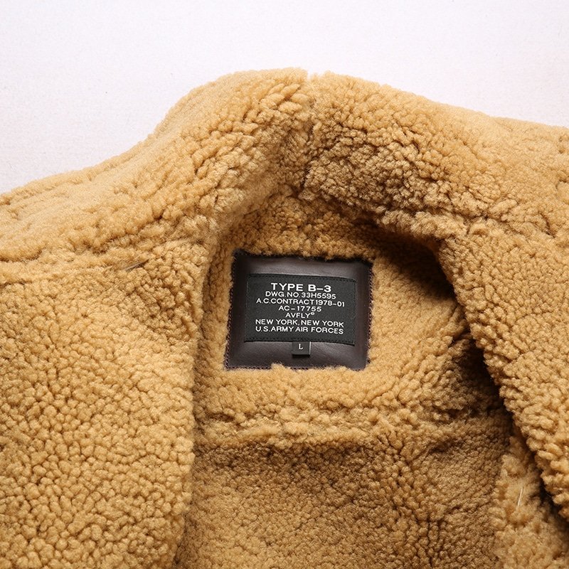 Kurtka lotnicza B-3 ze skóry owczej - obrazek 7