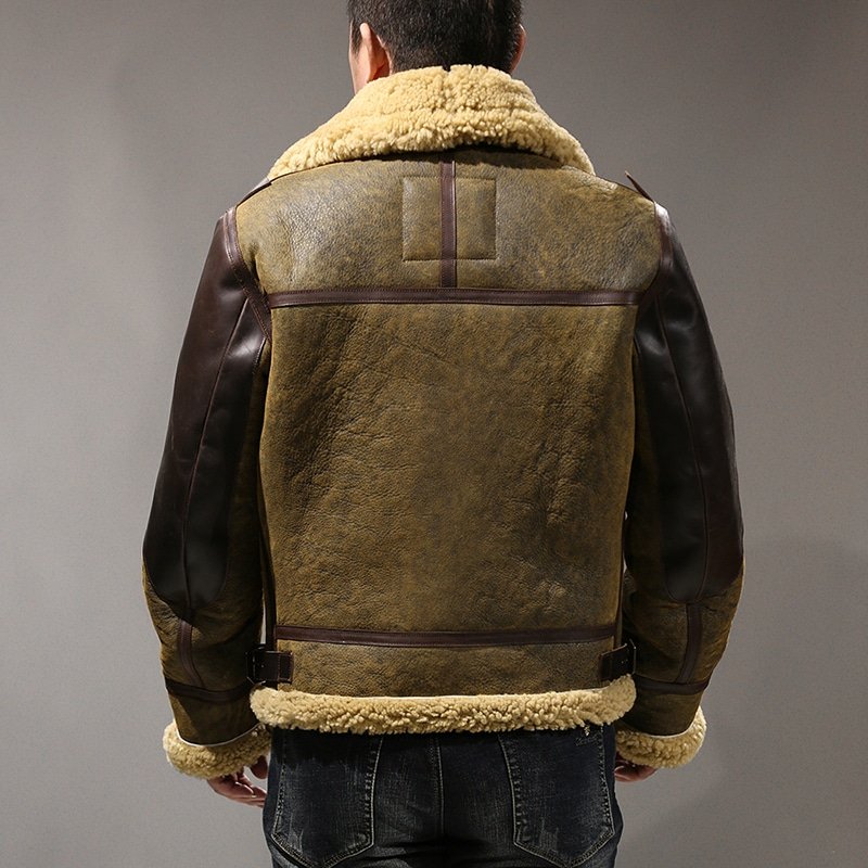 Kurtka lotnicza B-3 ze skóry owczej - obrazek 3