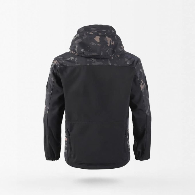 Kurtka softshell taktyczna w kamuflażu z kapturem - obrazek 2