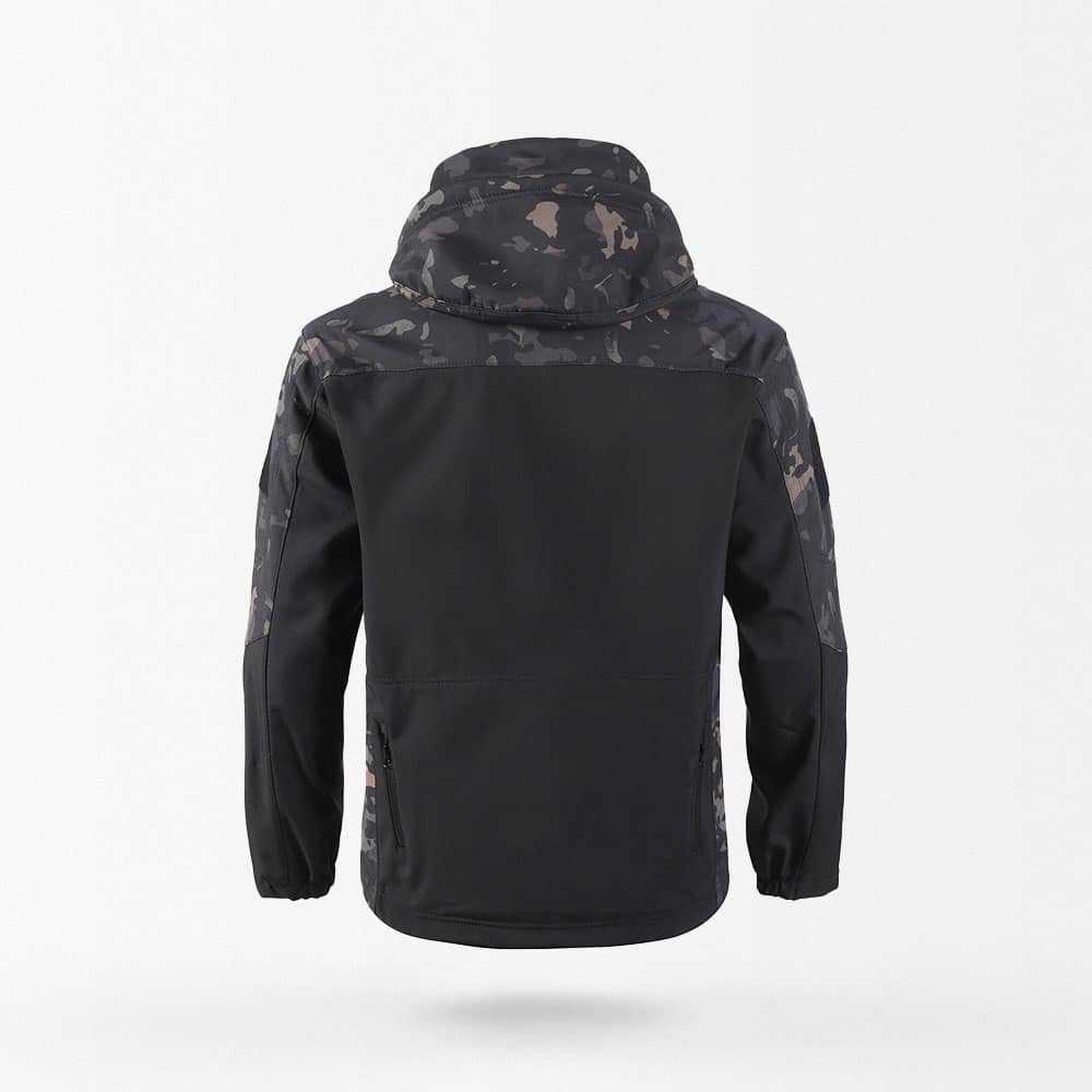 Kurtka softshell taktyczna w kamuflażu z kapturem - obrazek 2